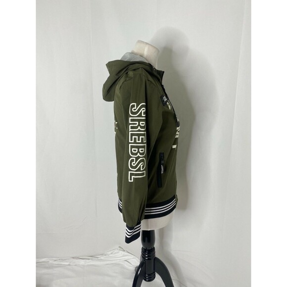 Liang Ying Ying Boy's Jacket Green Military Style Full Zip Fashion Size Medium - Picture 4 of 8